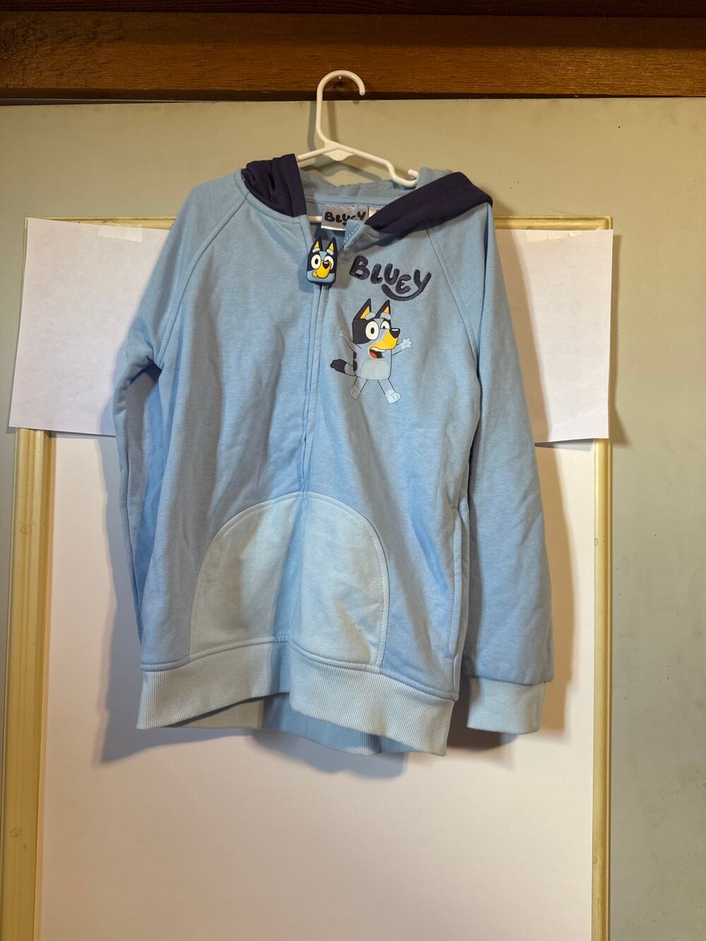 Bluey Kids Light Blue Full Zip Hoodie with Character Ears